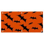Halloween Card With Bats Flying Pattern Banner and Sign 6  x 3 