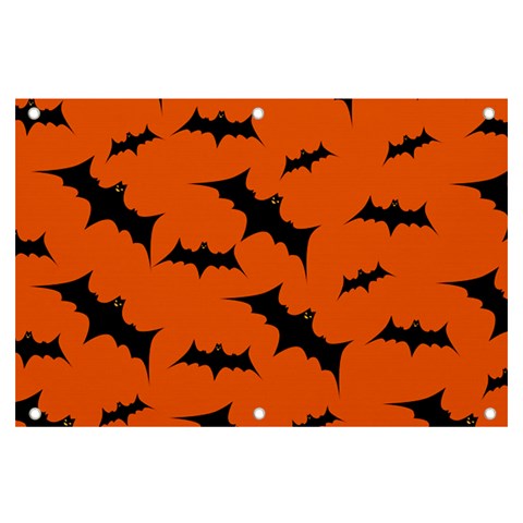 Halloween Card With Bats Flying Pattern Banner and Sign 6  x 4  from ArtsNow.com Front