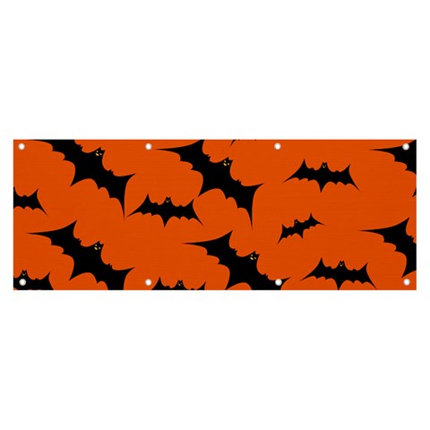 Halloween Card With Bats Flying Pattern Banner and Sign 8  x 3  from ArtsNow.com Front
