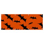 Halloween Card With Bats Flying Pattern Banner and Sign 8  x 3 