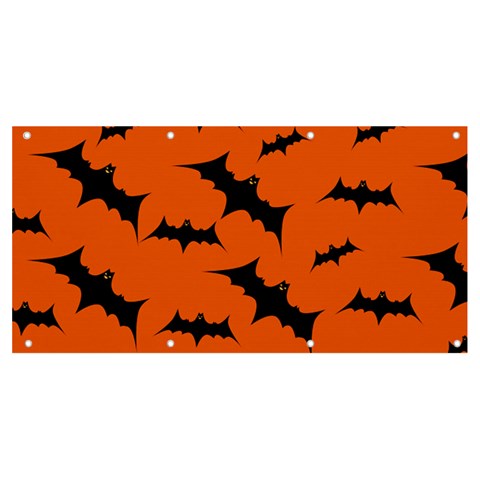 Halloween Card With Bats Flying Pattern Banner and Sign 8  x 4  from ArtsNow.com Front