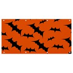 Halloween Card With Bats Flying Pattern Banner and Sign 8  x 4 