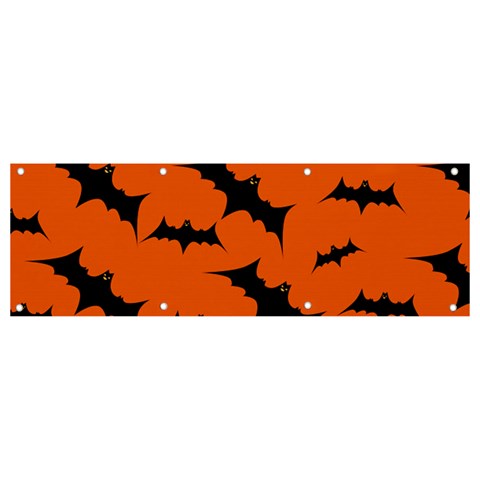 Halloween Card With Bats Flying Pattern Banner and Sign 9  x 3  from ArtsNow.com Front