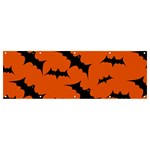 Halloween Card With Bats Flying Pattern Banner and Sign 12  x 4 