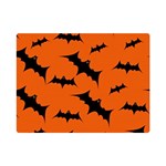 Halloween Card With Bats Flying Pattern Premium Plush Fleece Blanket (Mini)
