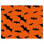 Halloween Card With Bats Flying Pattern Premium Plush Fleece Blanket (Medium)