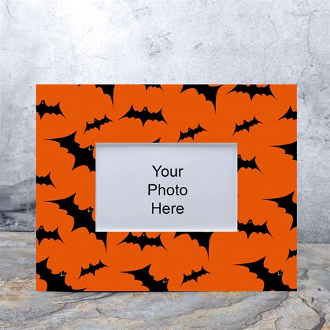 Halloween Card With Bats Flying Pattern White Tabletop Photo Frame 4 x6  from ArtsNow.com Front