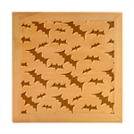 Halloween Card With Bats Flying Pattern Wood Photo Frame Cube