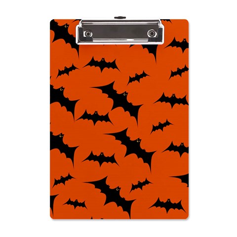 Halloween Card With Bats Flying Pattern A5 Acrylic Clipboard from ArtsNow.com Front
