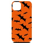 Halloween Card With Bats Flying Pattern iPhone 14 Plus Black UV Print Case