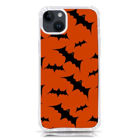 Halloween Card With Bats Flying Pattern iPhone 14 Plus TPU UV Print Case from ArtsNow.com Front