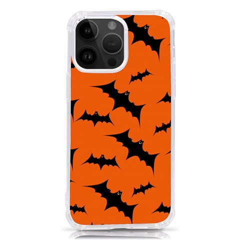 Halloween Card With Bats Flying Pattern iPhone 14 Pro Max TPU UV Print Case from ArtsNow.com Front