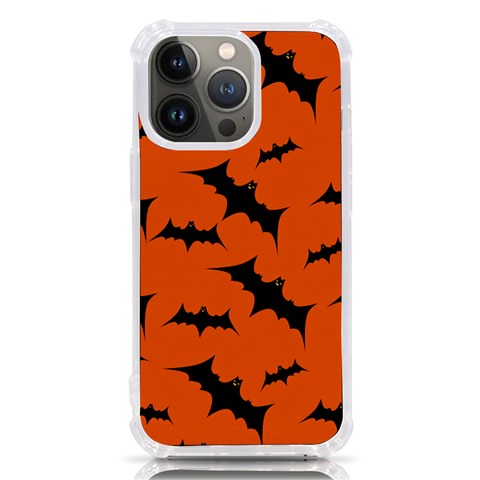 Halloween Card With Bats Flying Pattern iPhone 13 Pro TPU UV Print Case from ArtsNow.com Front