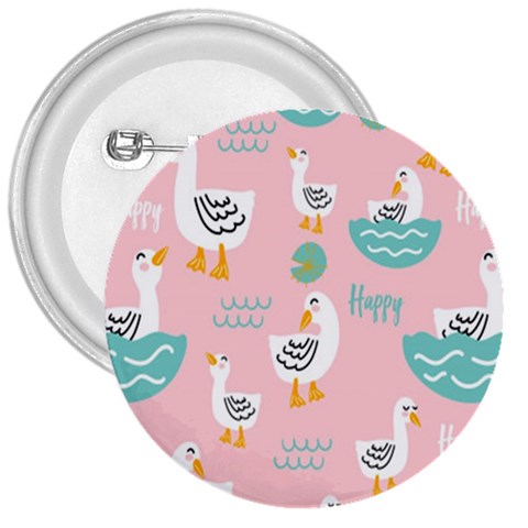 Cute Owl Doodles With Moon Star Seamless Pattern 3  Buttons from ArtsNow.com Front