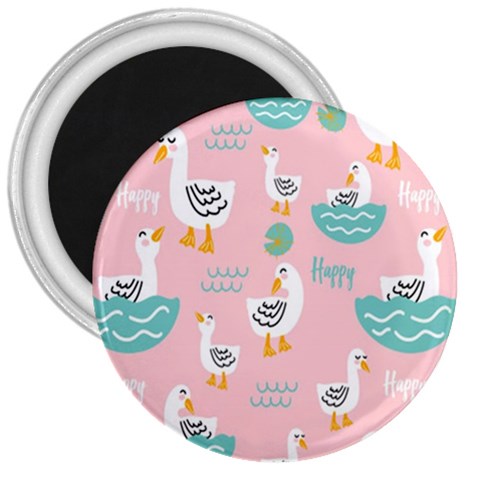 Cute Owl Doodles With Moon Star Seamless Pattern 3  Magnets from ArtsNow.com Front