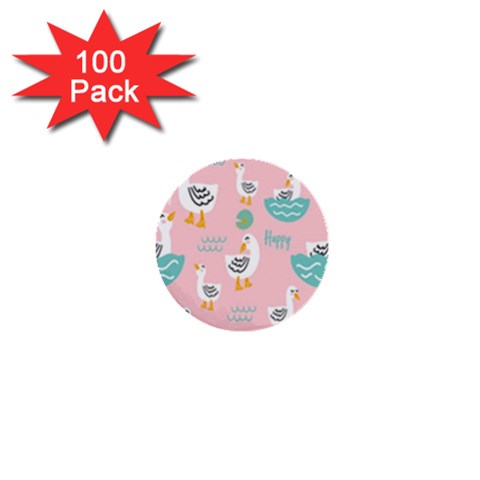 Cute Owl Doodles With Moon Star Seamless Pattern 1  Mini Buttons (100 pack)  from ArtsNow.com Front