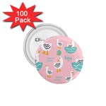 Cute Owl Doodles With Moon Star Seamless Pattern 1.75  Buttons (100 pack) 