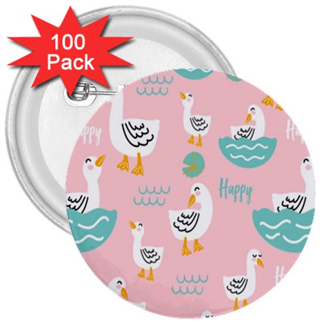 Cute Owl Doodles With Moon Star Seamless Pattern 3  Buttons (100 pack)  from ArtsNow.com Front