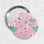 Cute Owl Doodles With Moon Star Seamless Pattern 2.25  Handbag Mirrors