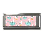 Cute Owl Doodles With Moon Star Seamless Pattern Superlink Italian Charm (9mm)