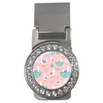Cute Owl Doodles With Moon Star Seamless Pattern Money Clips (CZ) 