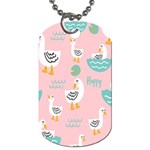 Cute Owl Doodles With Moon Star Seamless Pattern Dog Tag (One Side)
