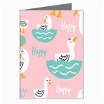 Cute Owl Doodles With Moon Star Seamless Pattern Greeting Card