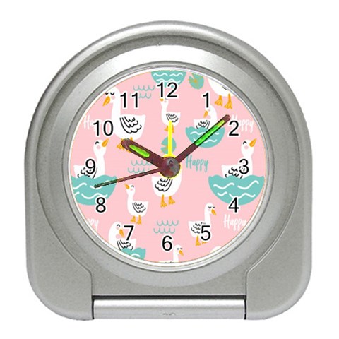 Cute Owl Doodles With Moon Star Seamless Pattern Travel Alarm Clock from ArtsNow.com Front