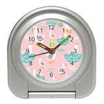 Cute Owl Doodles With Moon Star Seamless Pattern Travel Alarm Clock