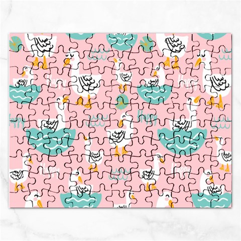 Cute Owl Doodles With Moon Star Seamless Pattern Rectangular Jigsaw Puzzl from ArtsNow.com Front