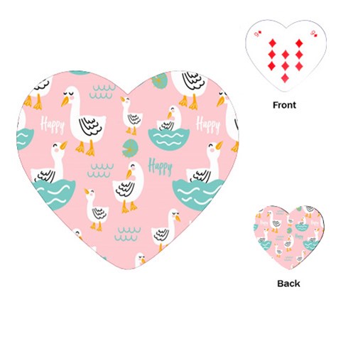 Cute Owl Doodles With Moon Star Seamless Pattern Playing Cards Single Design (Heart) from ArtsNow.com Front