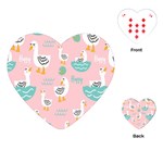 Cute Owl Doodles With Moon Star Seamless Pattern Playing Cards Single Design (Heart)