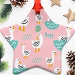 Cute Owl Doodles With Moon Star Seamless Pattern Star Ornament (Two Sides)