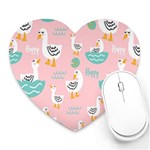Cute Owl Doodles With Moon Star Seamless Pattern Heart Mousepad