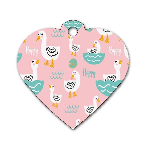 Cute Owl Doodles With Moon Star Seamless Pattern Dog Tag Heart (Two Sides) from ArtsNow.com Front
