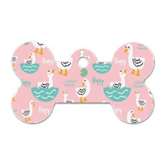Cute Owl Doodles With Moon Star Seamless Pattern Dog Tag Bone (Two Sides) from ArtsNow.com Back