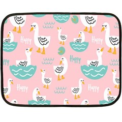 Cute Owl Doodles With Moon Star Seamless Pattern Two Sides Fleece Blanket (Mini) from ArtsNow.com 35 x27  Blanket Front