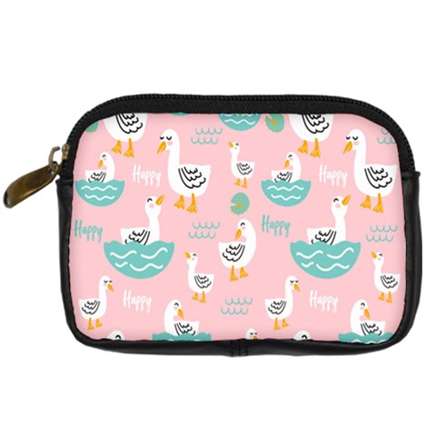 Cute Owl Doodles With Moon Star Seamless Pattern Digital Camera Leather Case from ArtsNow.com Front