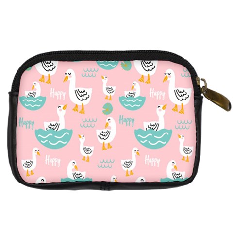 Cute Owl Doodles With Moon Star Seamless Pattern Digital Camera Leather Case from ArtsNow.com Back