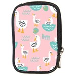 Cute Owl Doodles With Moon Star Seamless Pattern Compact Camera Leather Case