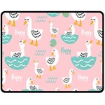 Cute Owl Doodles With Moon Star Seamless Pattern Fleece Blanket (Medium)