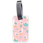 Cute Owl Doodles With Moon Star Seamless Pattern Luggage Tag (two sides)
