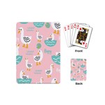 Cute Owl Doodles With Moon Star Seamless Pattern Playing Cards Single Design (Mini)