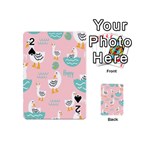 Cute Owl Doodles With Moon Star Seamless Pattern Playing Cards 54 Designs (Mini)
