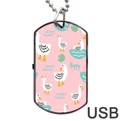 Cute Owl Doodles With Moon Star Seamless Pattern Dog Tag USB Flash (Two Sides) from ArtsNow.com Front