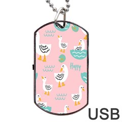 Cute Owl Doodles With Moon Star Seamless Pattern Dog Tag USB Flash (Two Sides) from ArtsNow.com Front