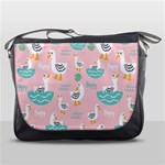 Cute Owl Doodles With Moon Star Seamless Pattern Messenger Bag