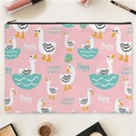 Cute Owl Doodles With Moon Star Seamless Pattern Cosmetic Bag (XXXL)