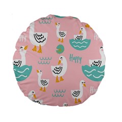 Cute Owl Doodles With Moon Star Seamless Pattern Standard 15  Premium Round Cushions from ArtsNow.com Back