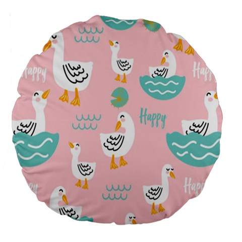 Cute Owl Doodles With Moon Star Seamless Pattern Large 18  Premium Round Cushions from ArtsNow.com Front
